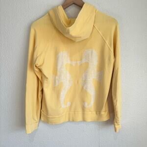 Seaton Women's Small Seahorse Graphic Pullover Hoodie Sweatshirt Yellow Boho